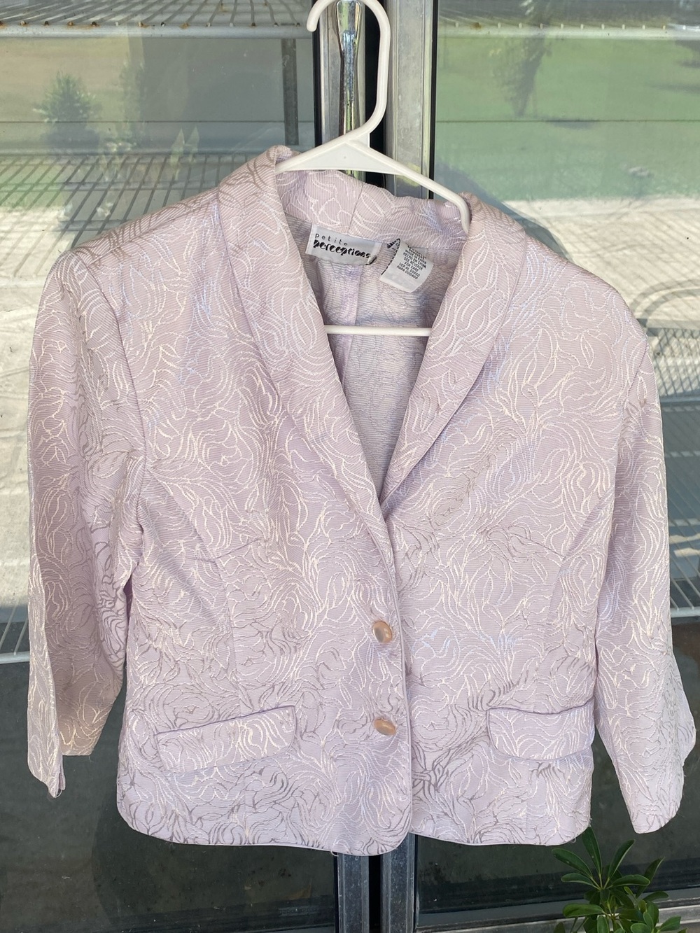 Perceptions Lavender Floral Jacquard Blazer